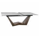 Стол обеденный SIGNAL BONUCCI Ceramic Statuario Venato белый/орех 200-250/98